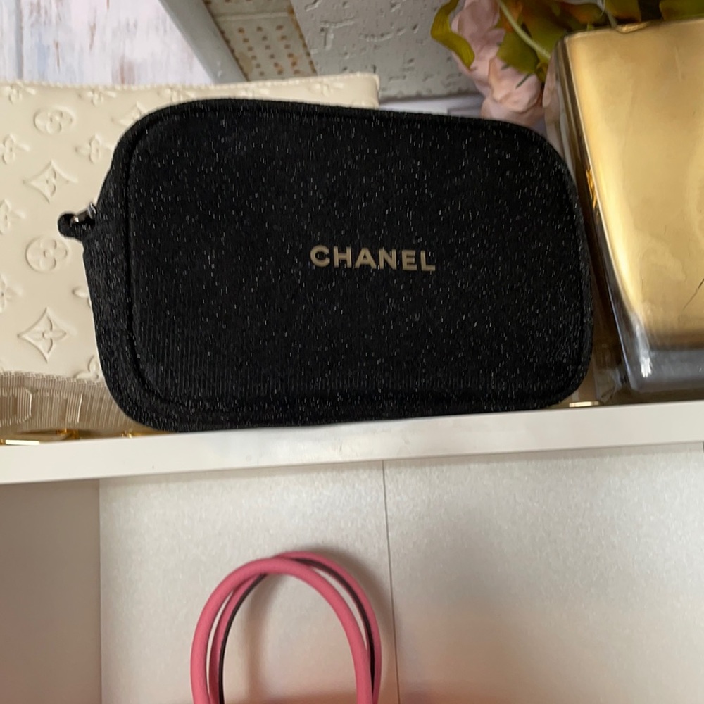 Chanel cosmetic purse with strap